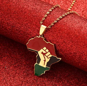 Hip-hop Africa Map Pendant Necklace Jewelry