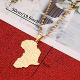 Hip-hop Africa Map Pendant Necklace Jewelry