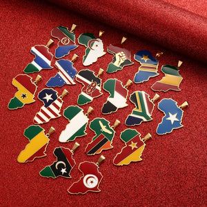 Hip-hop Africa Map Pendant Necklace Jewelry