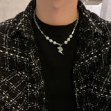 Hip-hop Lightning Shape Pendant Necklace for Men