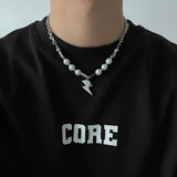 Hip-hop Lightning Shape Pendant Necklace for Men