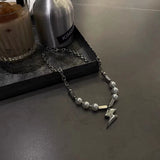 Hip-hop Lightning Shape Pendant Necklace for Men