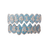 Hip Hop Iced Out Fangs Zircon Grillz Teeth Grillz Top & Bottom Grills