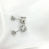 Hip hop Jewelry 8mm Round Diamond Earrings Women Men Real 925 Silver Stud