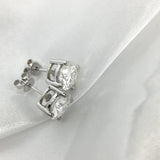 Hip hop Jewelry 8mm Round Diamond Earrings Women Men Real 925 Silver Stud