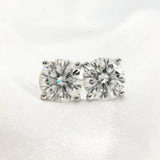 Hip hop Jewelry 8mm Round Diamond Earrings Women Men Real 925 Silver Stud
