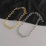 Hip-hop Metal Chain Cuban Necklace for Woman Man