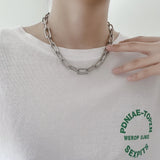 Hip-hop Metal Chain Cuban Necklace for Woman Man