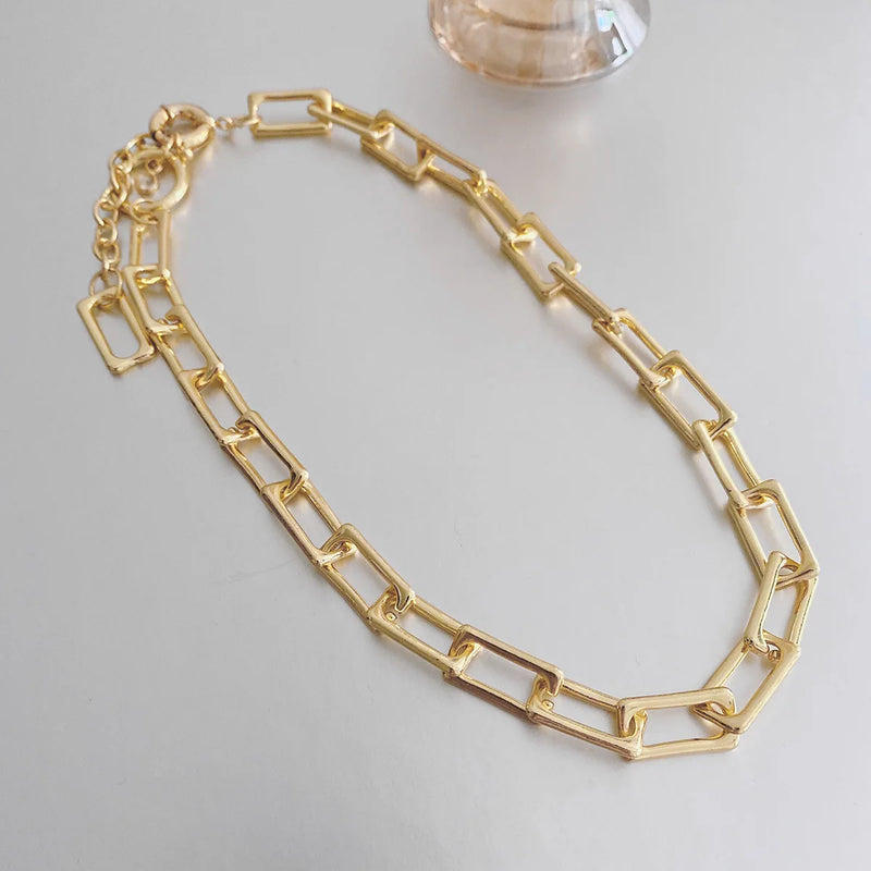 Hip-hop Metal Chain Cuban Necklace for Woman Man