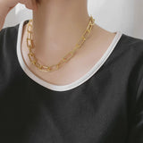 Hip-hop Metal Chain Cuban Necklace for Woman Man