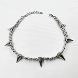 Hip-Hop Metal Rivet Pendant Necklace Punk Rock Gothic Charm 90s Jewelry