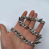 Hip-Hop Metal Rivet Pendant Necklace Punk Rock Gothic Charm 90s Jewelry