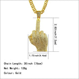 Hip-hop Middle Finger Pendant Necklace Men's Alloy Jewelry