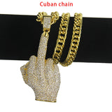 Hip-hop Middle Finger Pendant Necklace Men's Alloy Jewelry