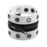 Hip-hop Punk Leather Braceletes Zipper Metal Braceletes Women Men