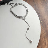 Hip-hop Punk T Bar Pendant Necklace for Women