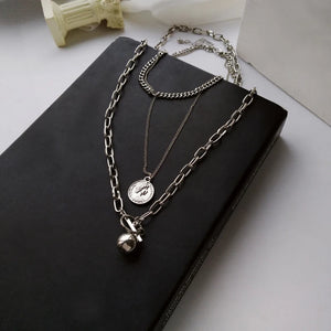 Hip-hop Punk T Bar Pendant Necklace for Women