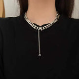 Hip-hop Punk T Bar Pendant Necklace for Women