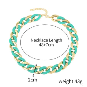 Hip-hop Style Retro Resin Acrylic Necklace Sweater Chain Gothic