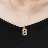 Hip Hop Rainbow CZ Crystal Pendant Necklace for Women
