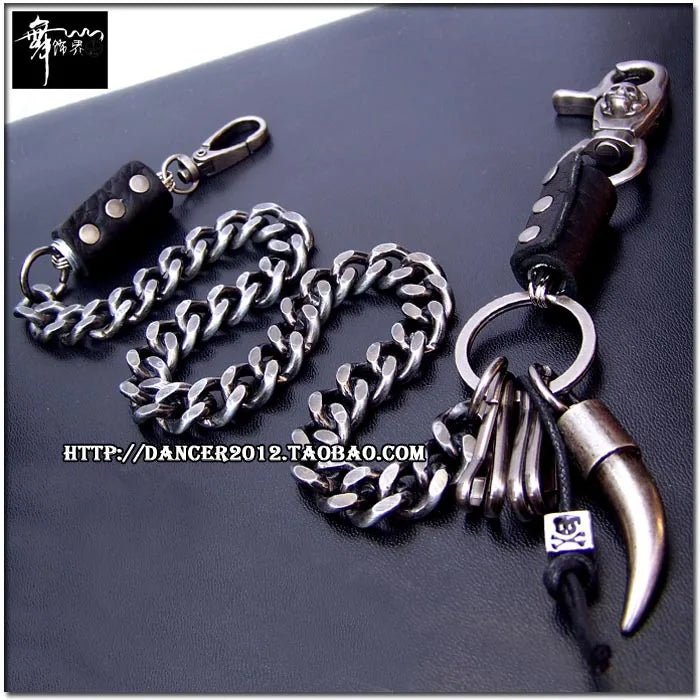 Hip Hop Punk Skull Metal Pants Chain Wallet Key Chain DR02