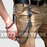 Hip Hop Punk Skull Metal Pants Chain Wallet Key Chain DR02
