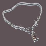 Hip Hop Thorns Love Necklace Metal Collarbone Chain