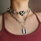 Hip Hop Thorns Love Necklace Metal Collarbone Chain