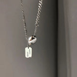 HipHop 925 Silver Heart Letter Charm Pendant Necklace For Women
