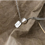 HipHop 925 Silver Heart Letter Charm Pendant Necklace For Women