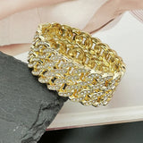 HipHop Cuban Chain African Bracelets Rhinestone Cuff Bangles Jewelry