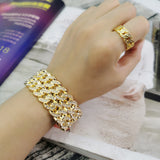 HipHop Cuban Chain African Bracelets Rhinestone Cuff Bangles Jewelry