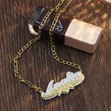 Double Layer HipHop Name Necklace Stainless Steel Heart Pendant