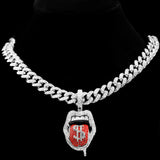 HipHop Iced Out Cuban Link Chains Necklace Bling CZ Stainless steel Pendant