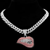 HipHop Iced Out Cuban Link Chains Necklace Bling CZ Stainless steel Pendant