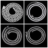 HipHop Iced Out Cuban Link Chains Necklace Bling CZ Stainless steel Pendant
