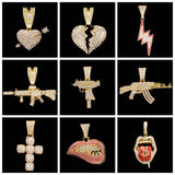 HipHop Iced Out Cuban Link Chains Necklace Bling CZ Stainless steel Pendant
