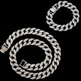 Men Chain 16/18/20/24''  Iced Cuban Link Chain Necklace Bling Jewelry
