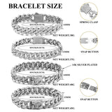HipHop 13/14MM Prong Cuban Link Chain Bracelet Iced Out 2 Row