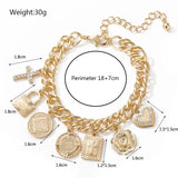 HipHop Women Cross Bracelets Camelllia Flower Tassesl Bracelets Heart Bracelet