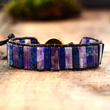 Hiphop Lapis Lazuli Quartz Leather Wrap Bracelet