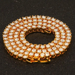 Hiphop Choker Bling Iced Out Rhinestones Necklace For Men 3mm 4mm 5mm