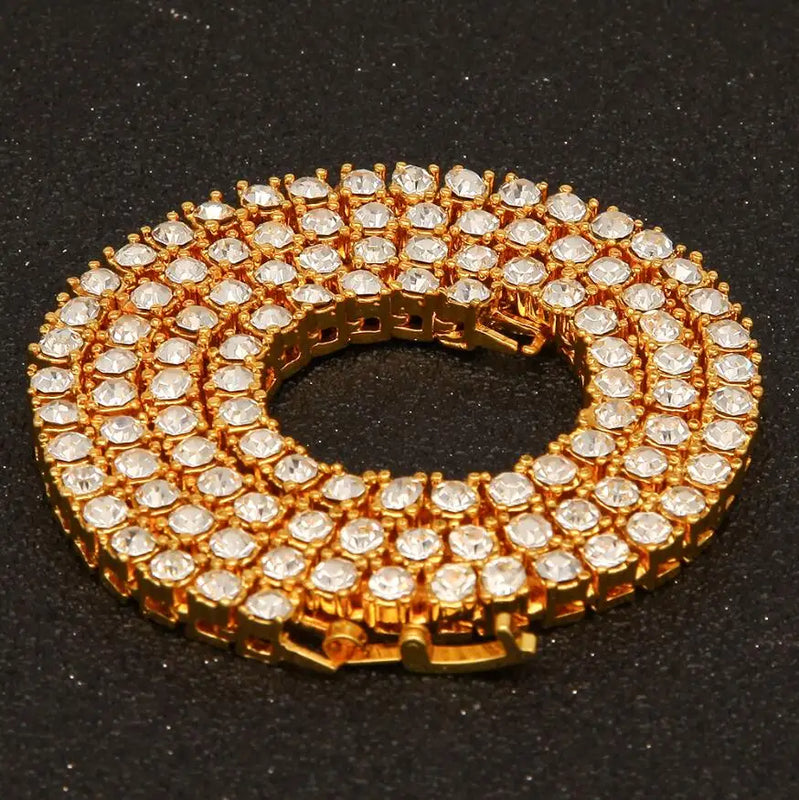 Hiphop Choker Bling Iced Out Rhinestones Necklace For Men 3mm 4mm 5mm