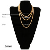 Hiphop Choker Bling Iced Out Rhinestones Necklace For Men 3mm 4mm 5mm