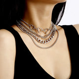 Geometric Love Multi-layer Necklace Set