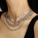 Geometric Love Multi-layer Necklace Set