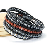 Hiphop Men's Bracelet Boho Bracciale Mixed Crystal Bangle