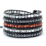 Hiphop Men's Bracelet Boho Bracciale Mixed Crystal Bangle