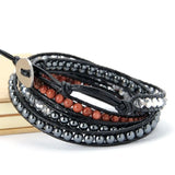 Hiphop Men's Bracelet Boho Bracciale Mixed Crystal Bangle