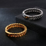 Hiphop Jewelry Chain Biker Men Link Width Steel Bracelet 15mm